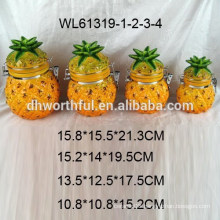 Superior pineapple design ceramic seal pot for storage